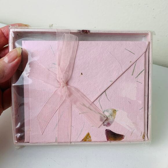 Handmade Floral Paper Stationery Note Cards 4 Sets of 10 Eco-Friendly - Picture 9 of 13